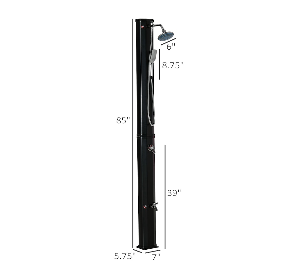 Image 993099_ALTMORE2.jpg, Product 993-099 / Price $189.99, Outsunny 7ft Outdoor Solar Heated Shower from Outsunny on TSC.ca's Health & Fitness department