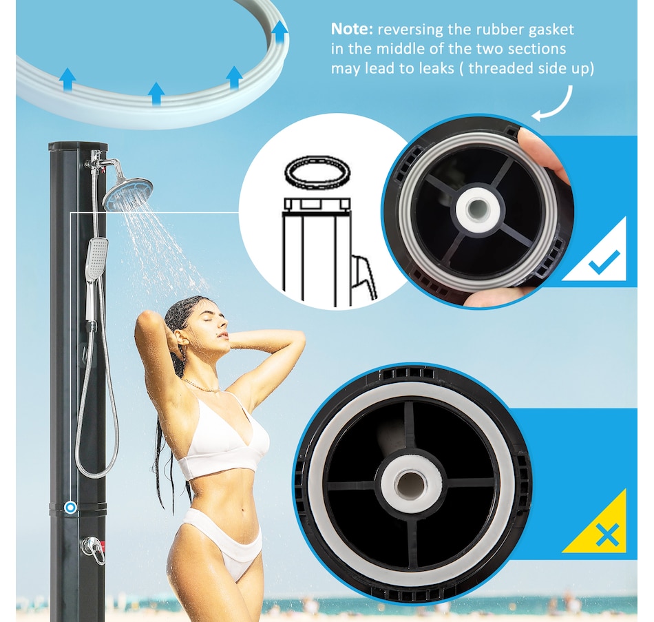 Image 993099_ALTMORE7.jpg, Product 993-099 / Price $189.99, Outsunny 7ft Outdoor Solar Heated Shower from Outsunny on TSC.ca's Health & Fitness department