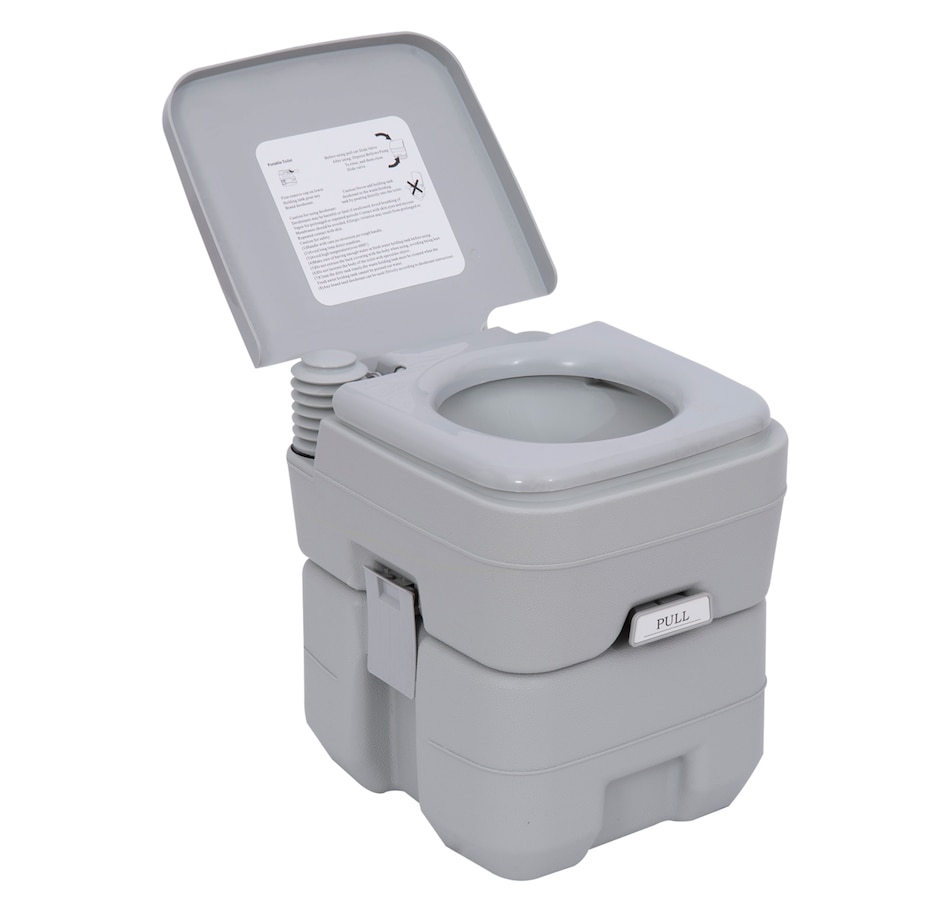 Image 993101.jpg, Product 993-101 / Price $129.99, Outsunny Portable Toilet for Adults, Flushable Travel Toilet with Lid, Grey from Outsunny on TSC.ca's Health & Fitness department