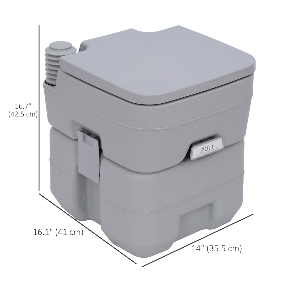 Image 993101_ALTMORE2.jpg, Product 993-101 / Price $129.99, Outsunny Portable Toilet for Adults, Flushable Travel Toilet with Lid, Grey from Outsunny on TSC.ca's Health & Fitness department