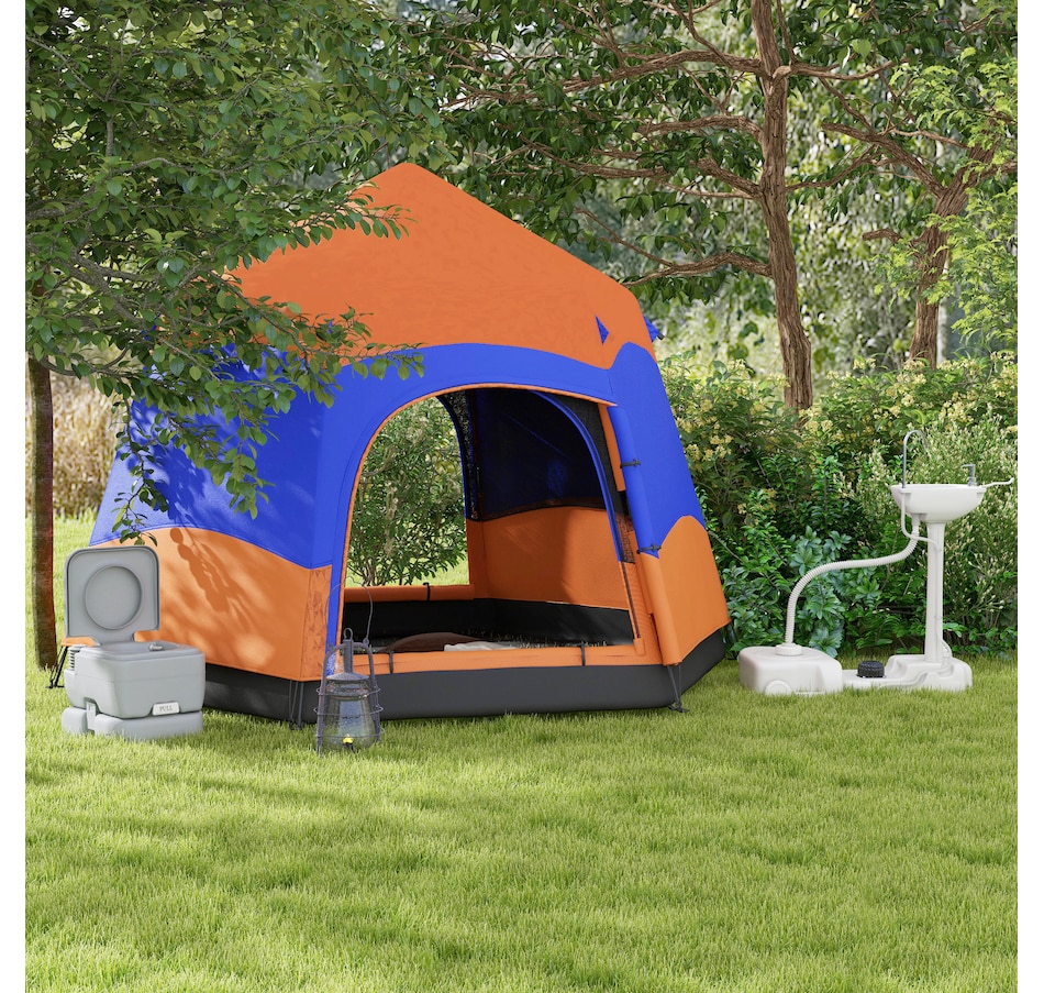 Image 993101_ALTMORE8.jpg, Product 993-101 / Price $129.99, Outsunny Portable Toilet for Adults, Flushable Travel Toilet with Lid, Grey from Outsunny on TSC.ca's Health & Fitness department