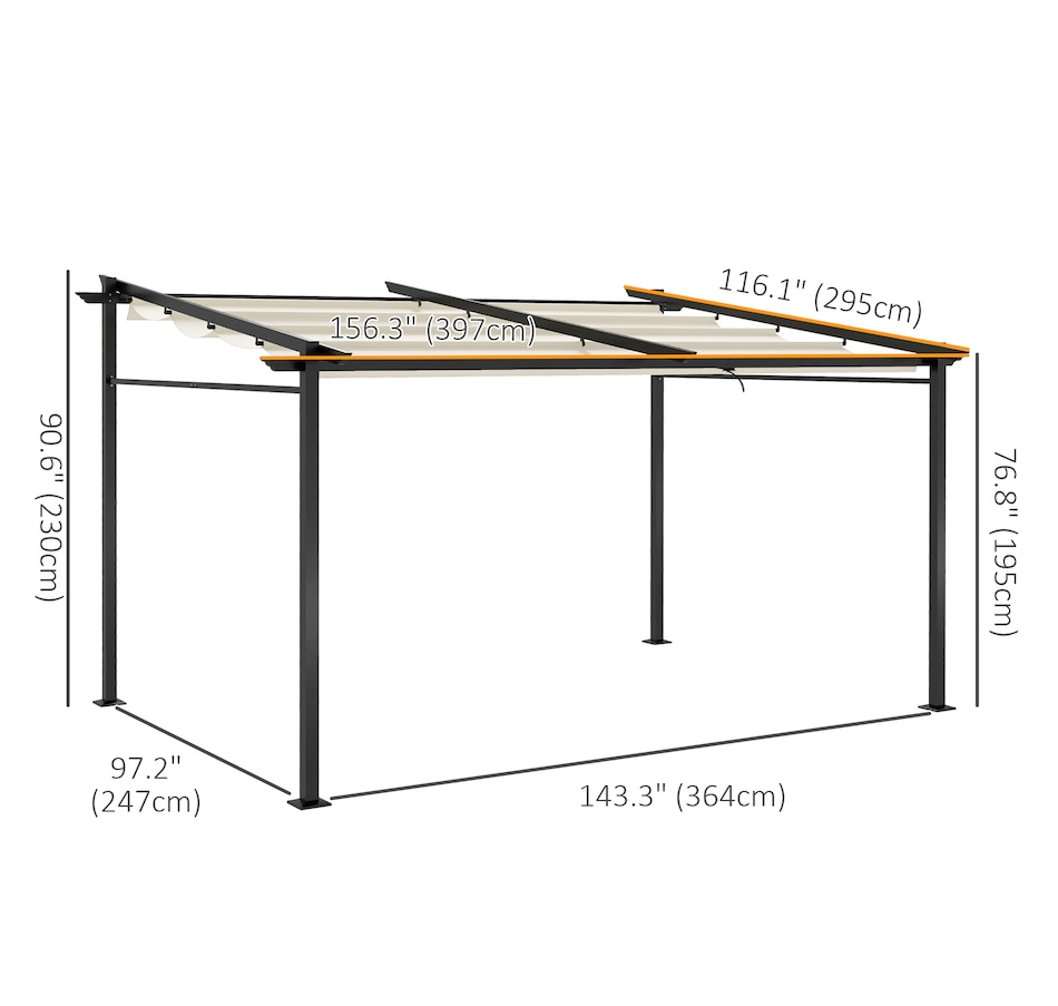Image 993102_ALTMORE2.jpg, Product 993-102 / Price $359.99, Outsunny 10' x 13' Retractable Pergola Canopy from Outsunny on TSC.ca's Home & Garden department