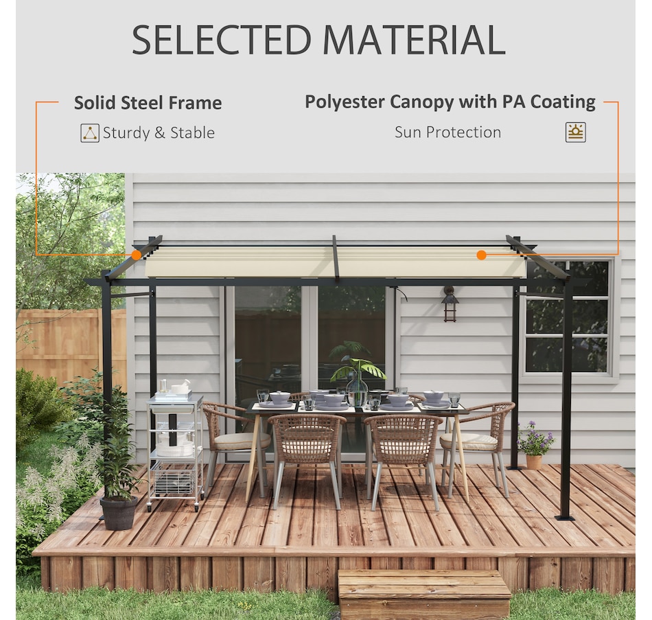 Image 993102_ALTMORE3.jpg, Product 993-102 / Price $359.99, Outsunny 10' x 13' Retractable Pergola Canopy from Outsunny on TSC.ca's Home & Garden department