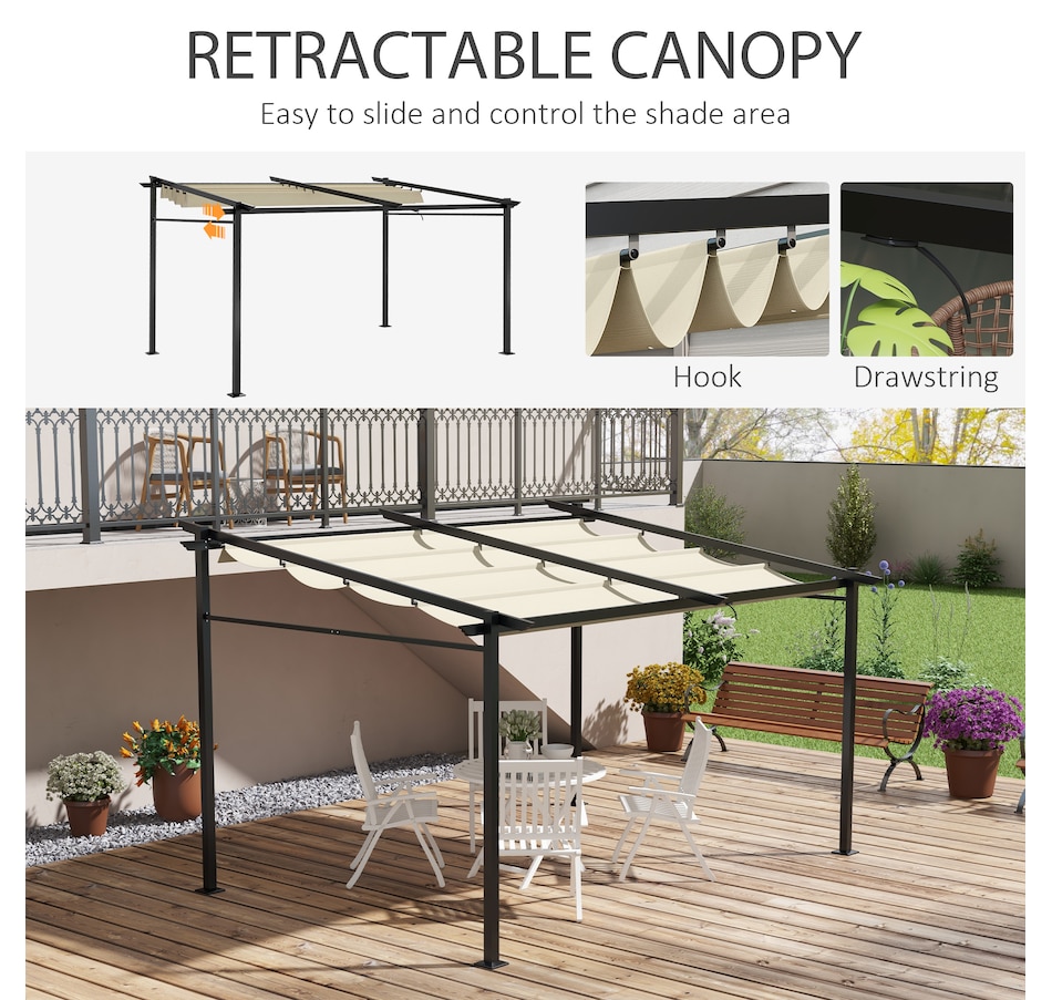 Image 993102_ALTMORE4.jpg, Product 993-102 / Price $359.99, Outsunny 10' x 13' Retractable Pergola Canopy from Outsunny on TSC.ca's Home & Garden department