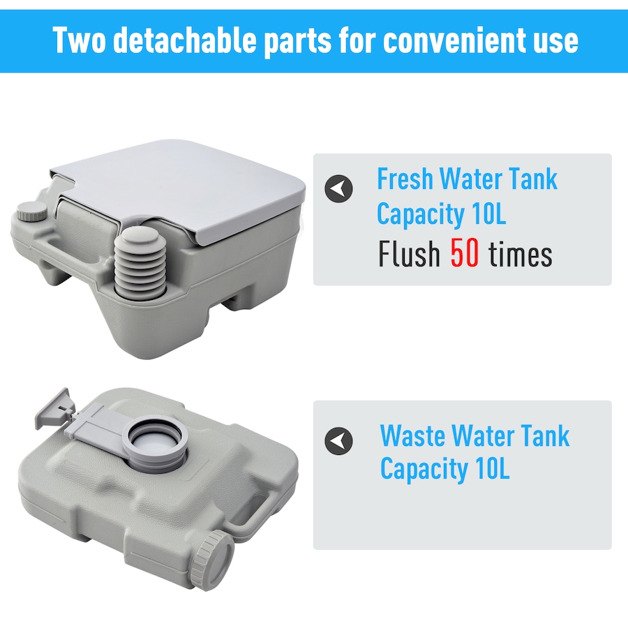 Image 993105_ALTMORE5.jpg, Product 993-105 / Price $89.99, Outsunny Outdoor Portable Travel Toilet Flushable Tank from Outsunny on TSC.ca's Health & Fitness department