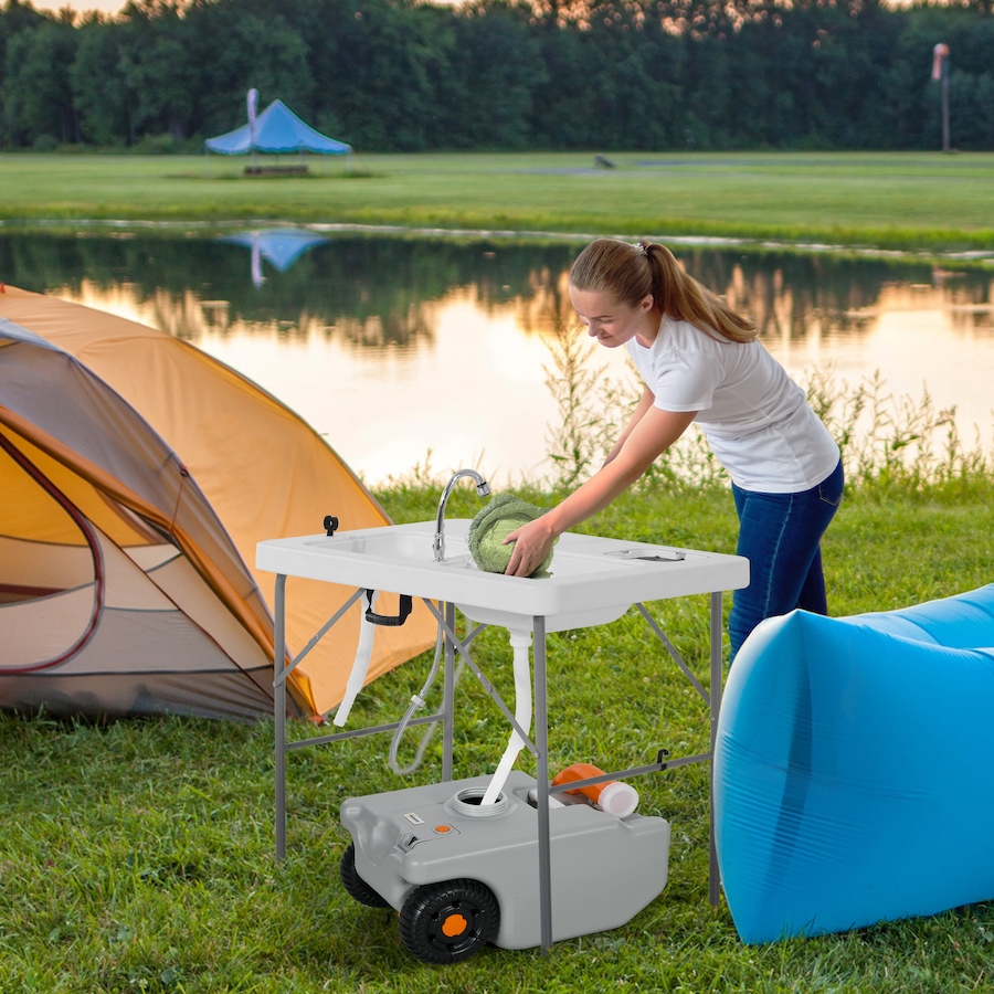 Image 993107_ALTMORE1.jpg, Product 993-107 / Price $84.99, Outsunny 5.8 Gallon RV Waste Holding Tank, Portable Water Tank, Grey from Outsunny on TSC.ca's Health & Fitness department