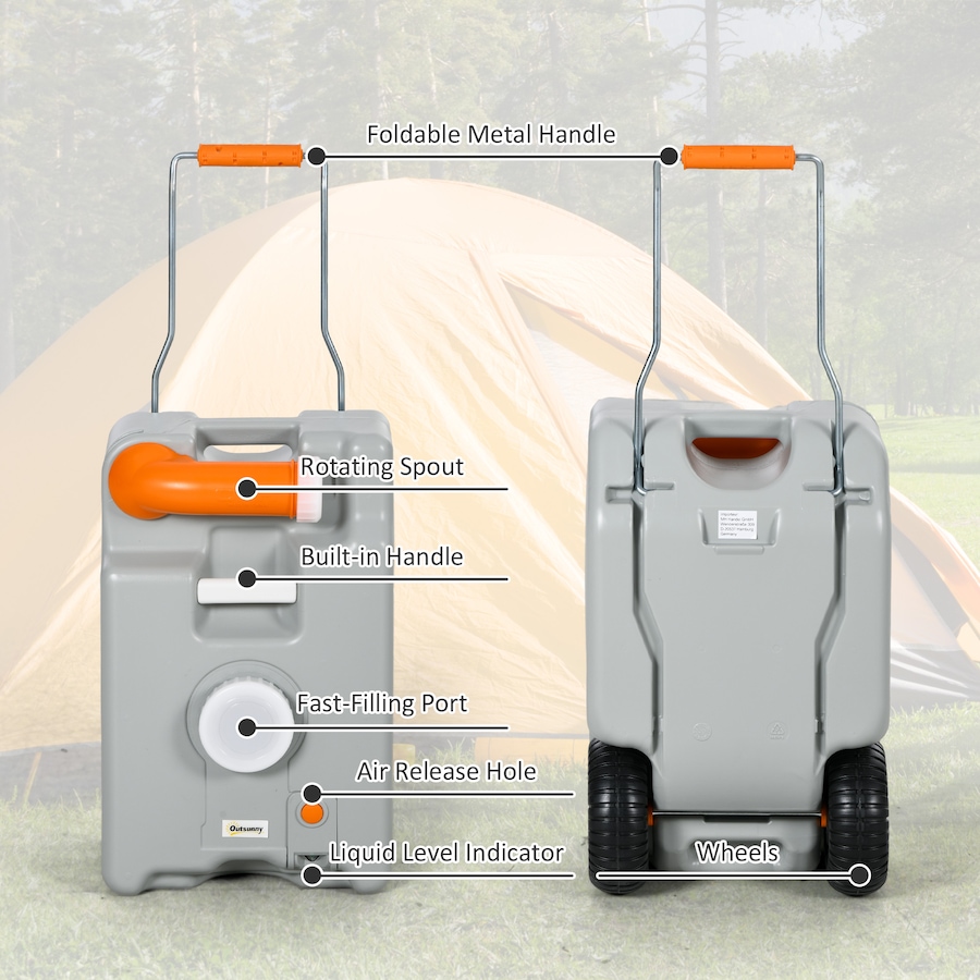 Image 993107_ALTMORE3.jpg, Product 993-107 / Price $84.99, Outsunny 5.8 Gallon RV Waste Holding Tank, Portable Water Tank, Grey from Outsunny on TSC.ca's Health & Fitness department