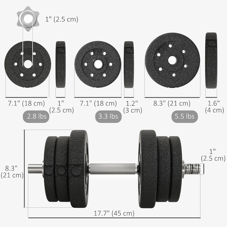 Image 993112_ALTMORE18.jpg, Product 993-112 / Price $64.99, Soozier 2-in-1 Adjustable Dumbbells Weight Set for Body Fitness from Soozier on TSC.ca's Health & Fitness department