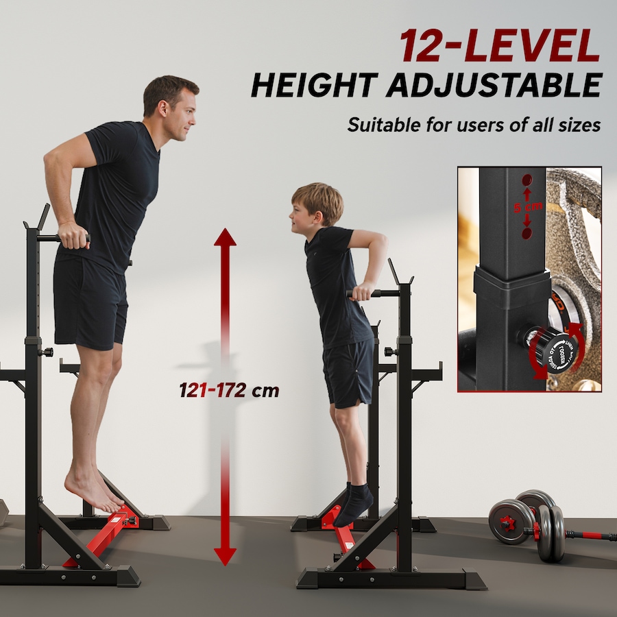 Image 993113_ALTMORE21.jpg, Product 993-113 / Price $89.99 - $109.99, Soozier Squat Rack, Power Rack with Adjustable Height & Width from Soozier on TSC.ca's Health & Fitness department