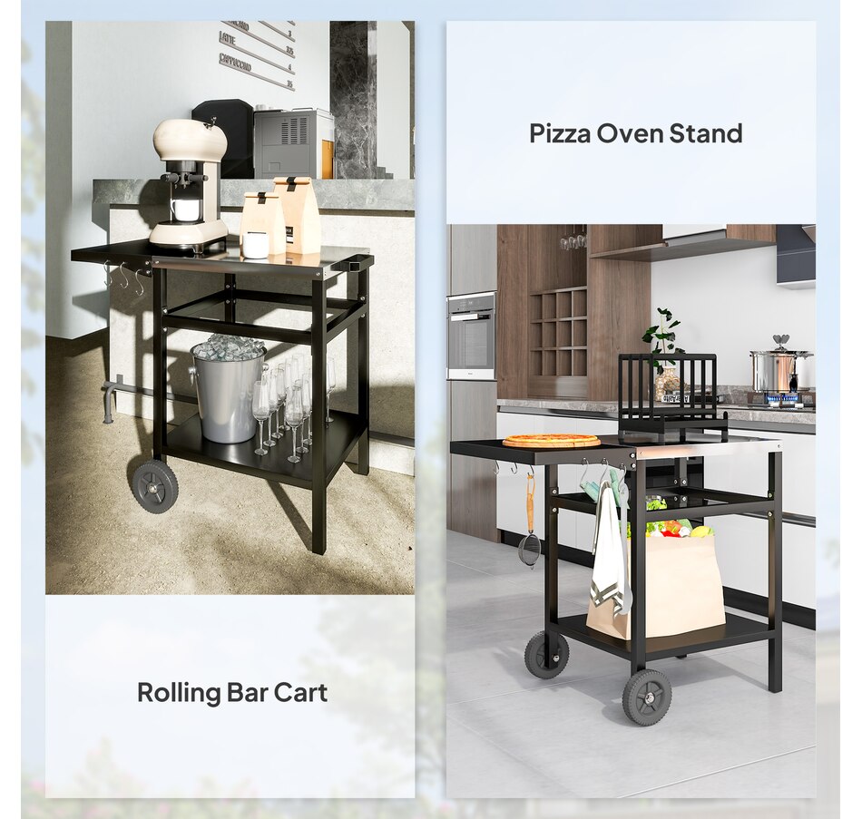 Image 993117_ALTMORE7.jpg, Product 993-117 / Price $134.99, Outsunny Outdoor Grill Dining Cart with Stainless Steel Top and Foldable Side Table from Outsunny on TSC.ca's department