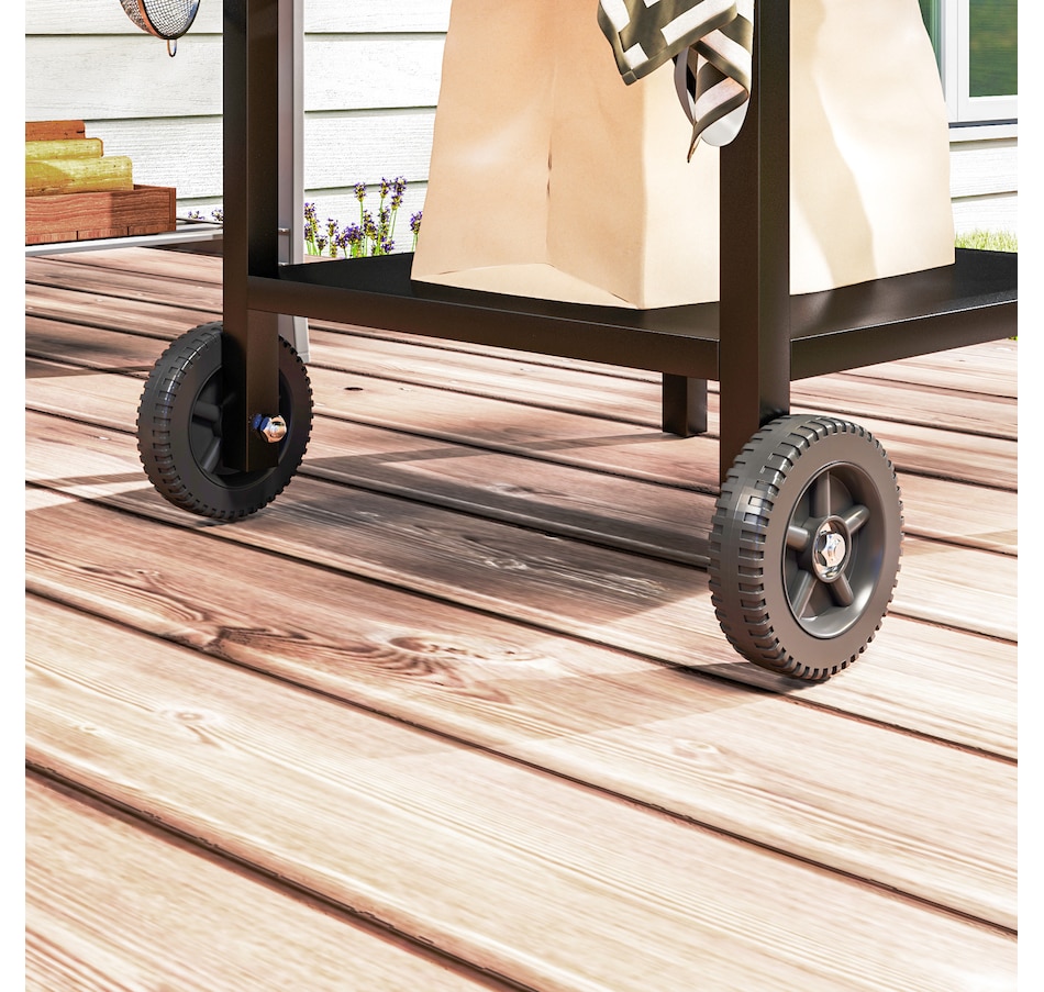 Image 993117_ALTMORE9.jpg, Product 993-117 / Price $134.99, Outsunny Outdoor Grill Dining Cart with Stainless Steel Top and Foldable Side Table from Outsunny on TSC.ca's department
