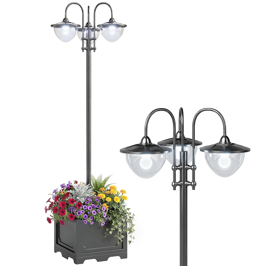 Image 993124.jpg, Product 993-124 / Price $139.99, Outsunny 74.5" 3-head Solar Lamp Post Street Light with Planter from Outsunny on TSC.ca's Home & Garden department