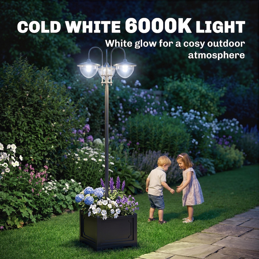 Image 993124_ALTMORE15.jpg, Product 993-124 / Price $139.99, Outsunny 74.5" 3-head Solar Lamp Post Street Light with Planter from Outsunny on TSC.ca's Home & Garden department