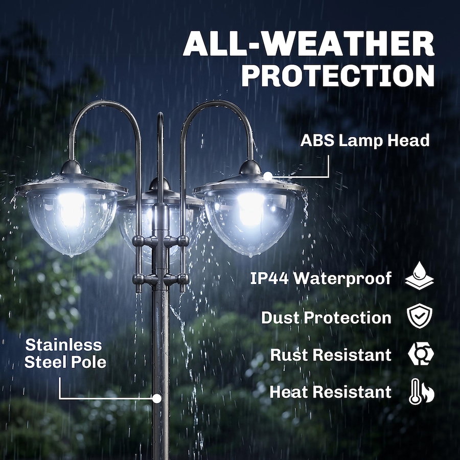Image 993124_ALTMORE20.jpg, Product 993-124 / Price $139.99, Outsunny 74.5" 3-head Solar Lamp Post Street Light with Planter from Outsunny on TSC.ca's Home & Garden department