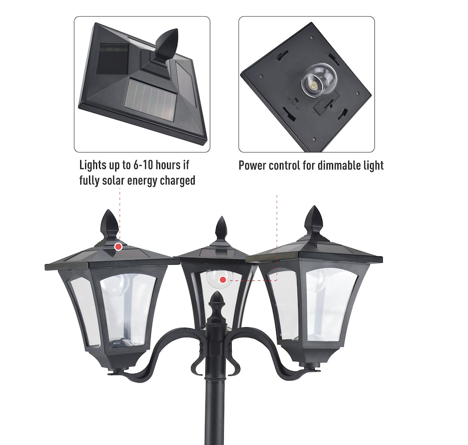 Image 993127_ALTMORE4.jpg, Product 993-127 / Price $104.99, Outsunny TripleSolar Post Lights from Outsunny on TSC.ca's Home & Garden department