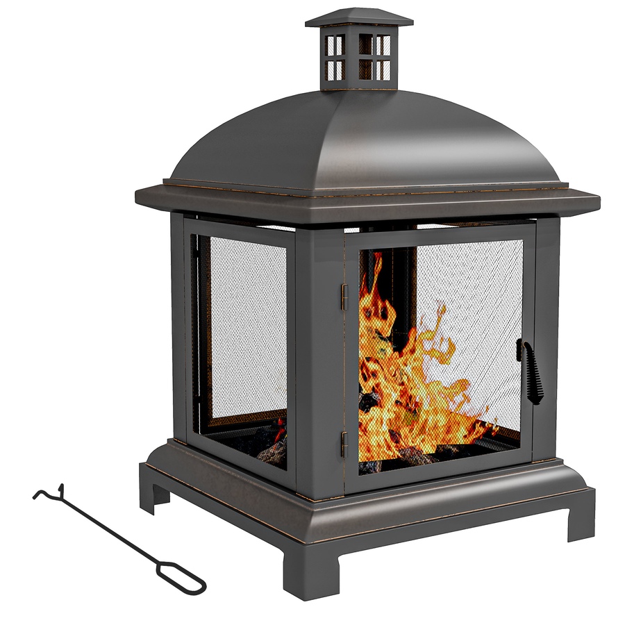 Image 993131.jpg, Product 993-131 / Price $248.99, Outsunny 26" Fire Pit with Poker, Chimney Style Wood Burning Firepit, Black from Outsunny on TSC.ca's department