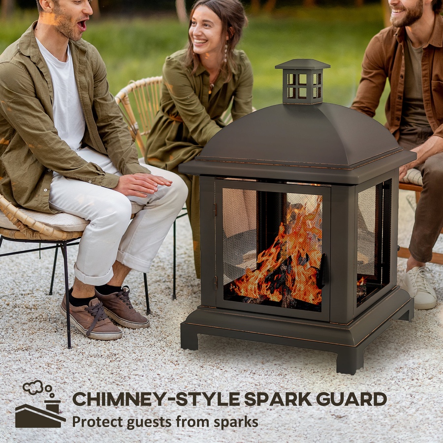 Image 993131_ALTMORE12.jpg, Product 993-131 / Price $248.99, Outsunny 26" Fire Pit with Poker, Chimney Style Wood Burning Firepit, Black from Outsunny on TSC.ca's department
