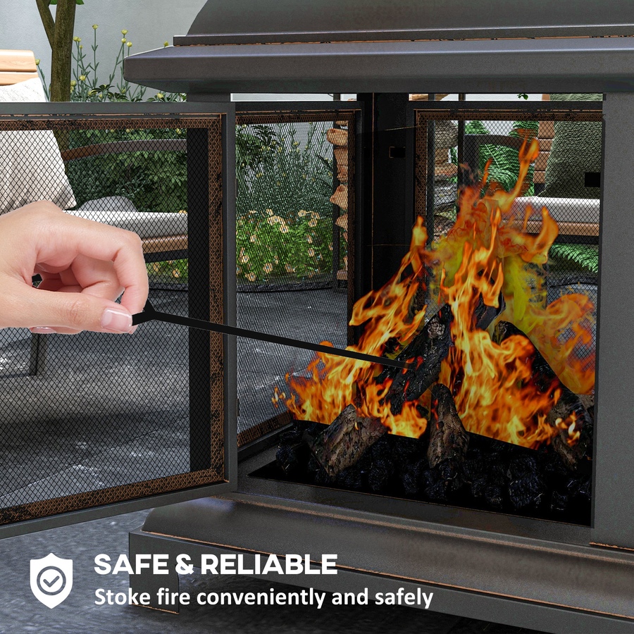 Image 993131_ALTMORE13.jpg, Product 993-131 / Price $248.99, Outsunny 26" Fire Pit with Poker, Chimney Style Wood Burning Firepit, Black from Outsunny on TSC.ca's department