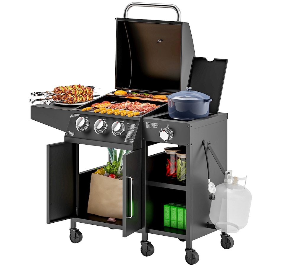 Image 993132_ALTMORE1.jpg, Product 993-132 / Price $429.99, Outsunny 3 Burner Propane Gas Grill with Side Burner from Outsunny on TSC.ca's department