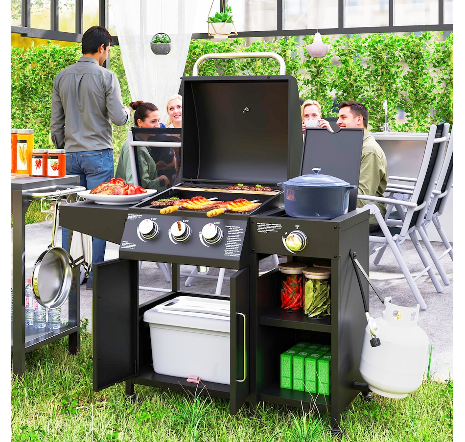 Image 993132_ALTMORE2.jpg, Product 993-132 / Price $429.99, Outsunny 3 Burner Propane Gas Grill with Side Burner from Outsunny on TSC.ca's department
