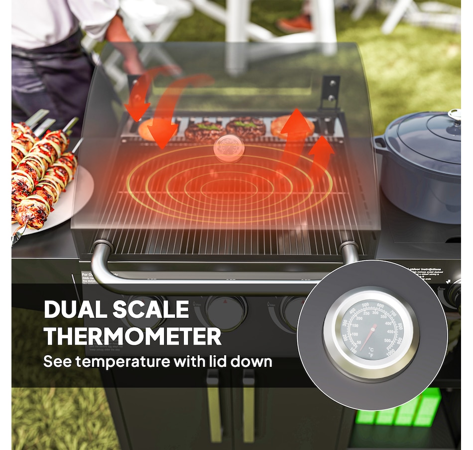 Image 993132_ALTMORE7.jpg, Product 993-132 / Price $429.99, Outsunny 3 Burner Propane Gas Grill with Side Burner from Outsunny on TSC.ca's department