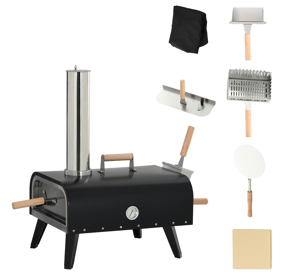 Image 993138.jpg, Product 993-138 / Price $119.99, Outsunny Outdoor Pizza Oven with 12" Stone and Cover Wood Fired Pizza Maker from Outsunny on TSC.ca's department