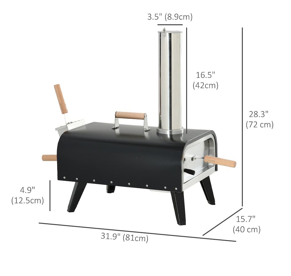 Image 993138_ALTMORE3.jpg, Product 993-138 / Price $119.99, Outsunny Outdoor Pizza Oven with 12" Stone and Cover Wood Fired Pizza Maker from Outsunny on TSC.ca's department