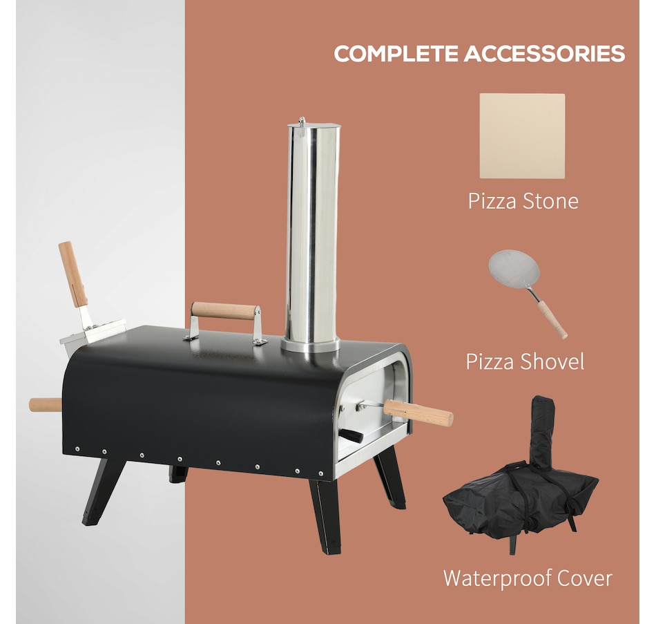 Image 993138_ALTMORE7.jpg, Product 993-138 / Price $119.99, Outsunny Outdoor Pizza Oven with 12" Stone and Cover Wood Fired Pizza Maker from Outsunny on TSC.ca's department