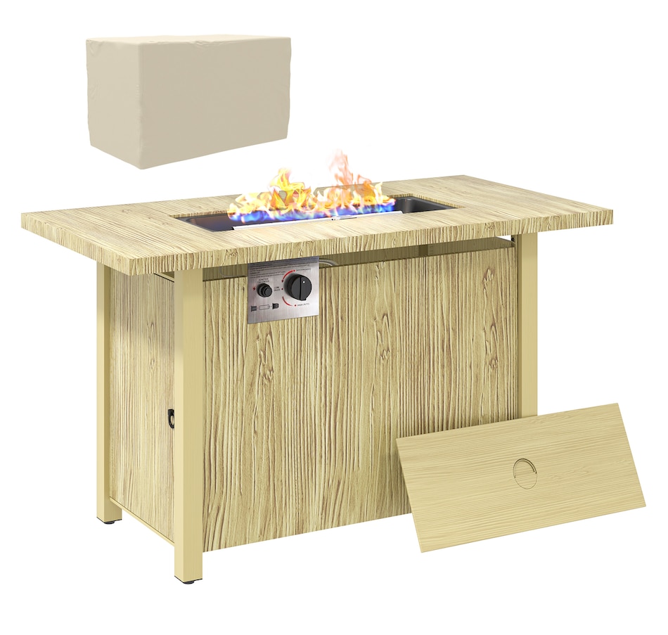 Image 993139.jpg, Product 993-139 / Price $287.99, Outsunny 43" Propane Fire Pit Table with Waterproof Cover 50,000 BTU from Outsunny on TSC.ca's department