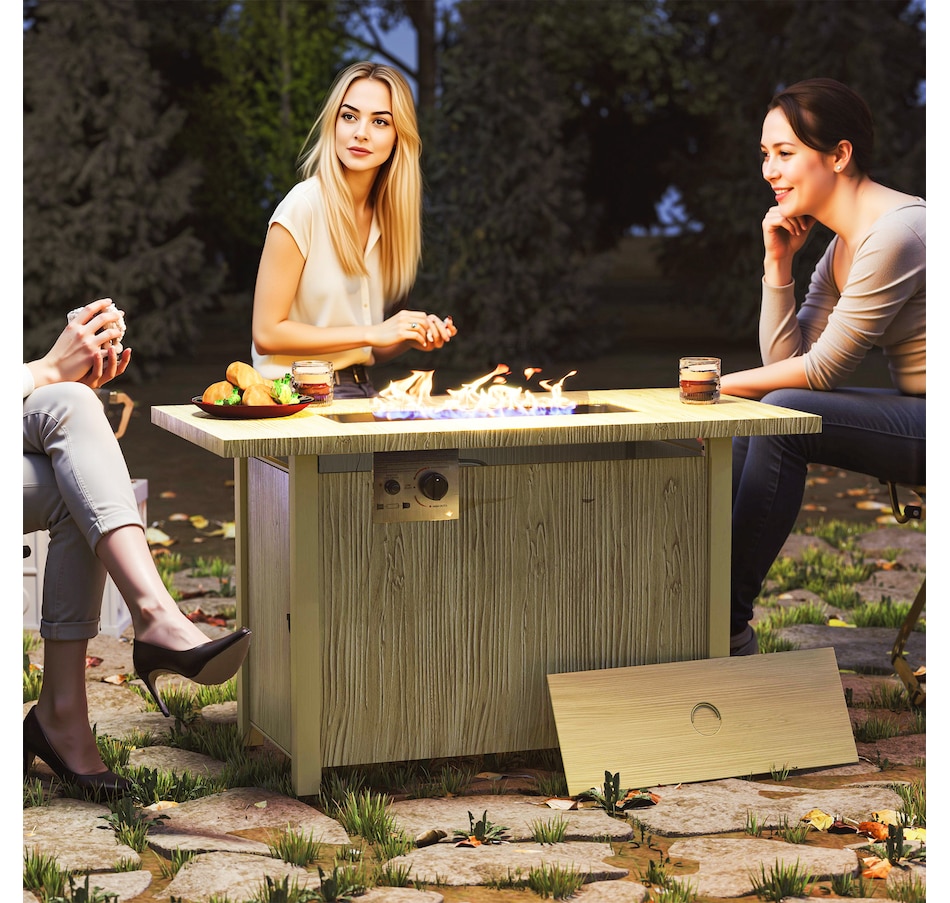 Image 993139_ALTMORE9.jpg, Product 993-139 / Price $287.99, Outsunny 43" Propane Fire Pit Table with Waterproof Cover 50,000 BTU from Outsunny on TSC.ca's department