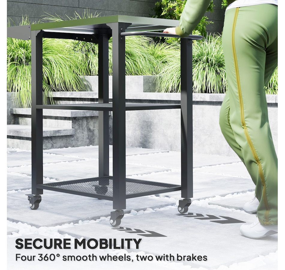 Image 993140_ALTMORE7.jpg, Product 993-140 / Price $122.99, Outsunny 3-Tier Outdoor Grill Cart w/ Side Table, Pizza Oven Stand from Outsunny on TSC.ca's department