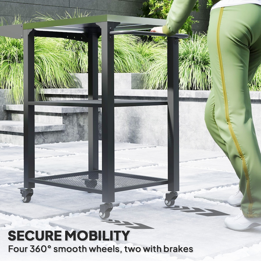 Image 993140_ALTMORE7.jpg, Product 993-140 / Price $119.99, Outsunny 3-Tier Outdoor Grill Cart w/ Side Table, Pizza Oven Stand from Outsunny on TSC.ca's department