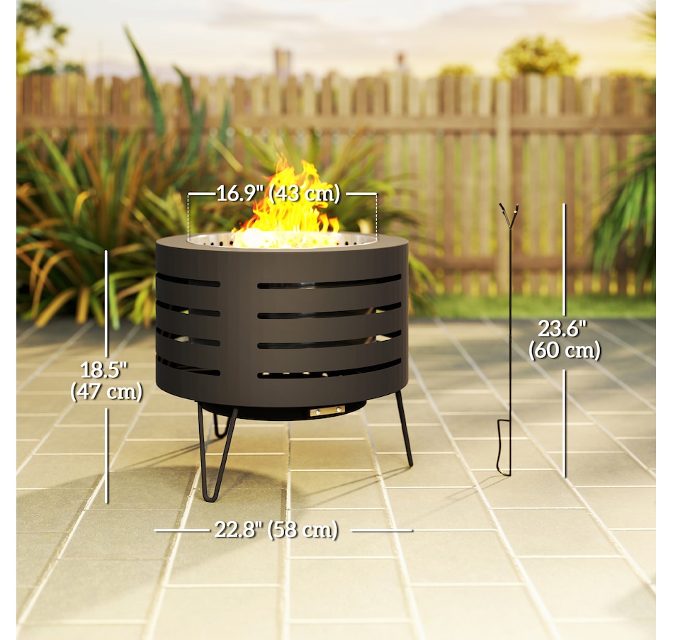 Image 993143_ALTMORE3.jpg, Product 993-143 / Price $229.99, Outsunny Round Fire Pit with Fire Poker from Outsunny on TSC.ca's department