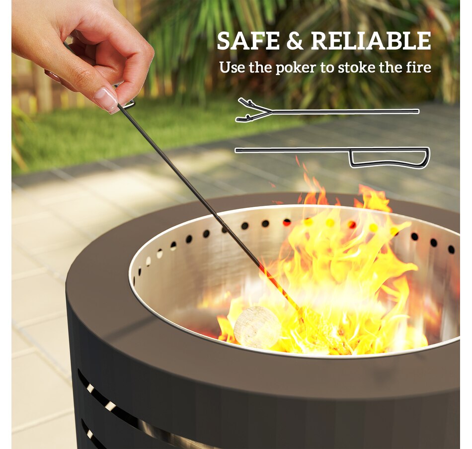 Image 993143_ALTMORE4.jpg, Product 993-143 / Price $229.99, Outsunny Round Fire Pit with Fire Poker from Outsunny on TSC.ca's department