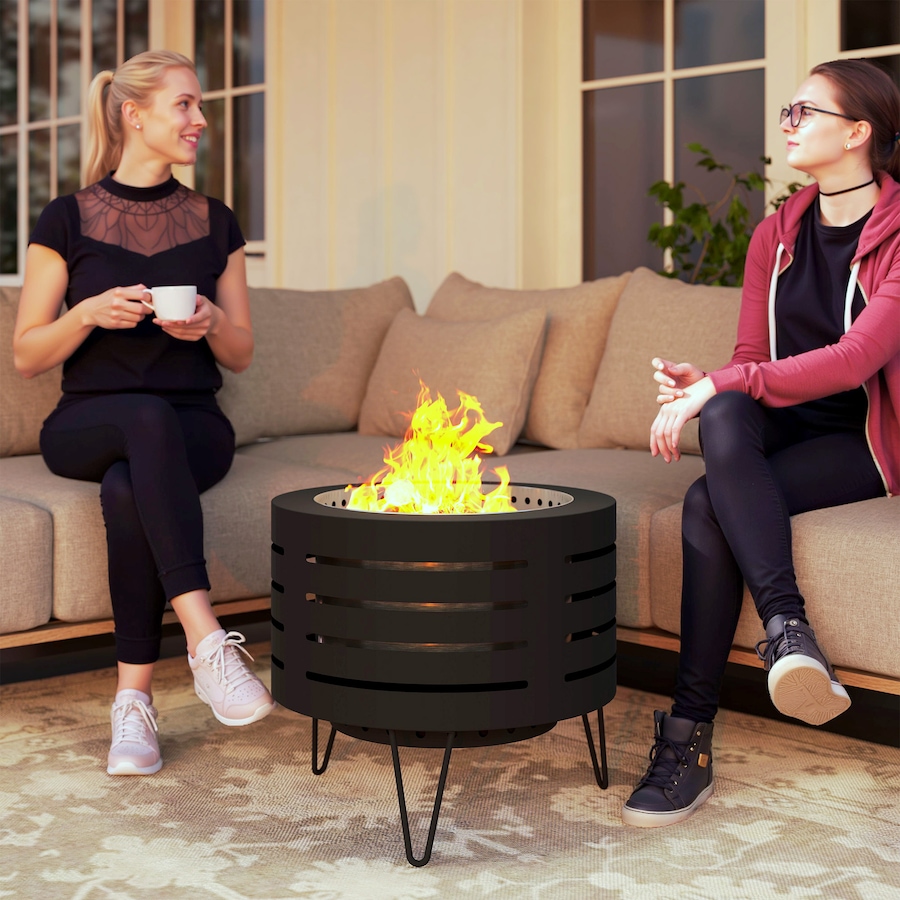 Image 993143_ALTMORE8.jpg, Product 993-143 / Price $199.99, Outsunny Round Fire Pit with Fire Poker, Fireplace with Ash Tray, Black from Outsunny on TSC.ca's department