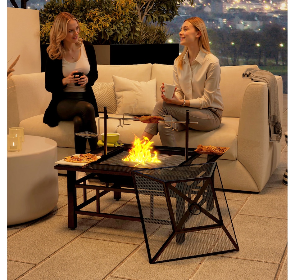 Image 993144_ALTMORE2.jpg, Product 993-144 / Price $159.99, Outsunny Outdoor Fire Pit Firepit with BBQ Grill Grate Poker Lid, Black from Outsunny on TSC.ca's department