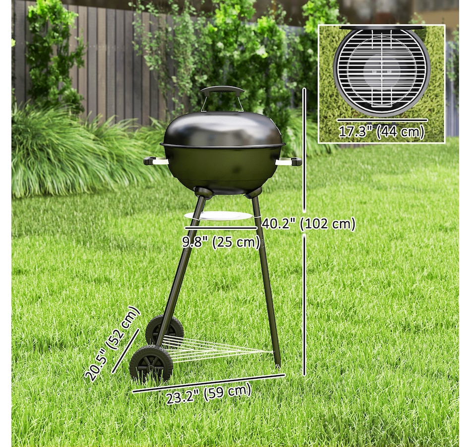 Image 993147_ALTMORE3.jpg, Product 993-147 / Price $94.99, Outsunny 17" Kettle Charcoal BBQ Grill with BBQ Accessories, Barbecue Grill from Outsunny on TSC.ca's department
