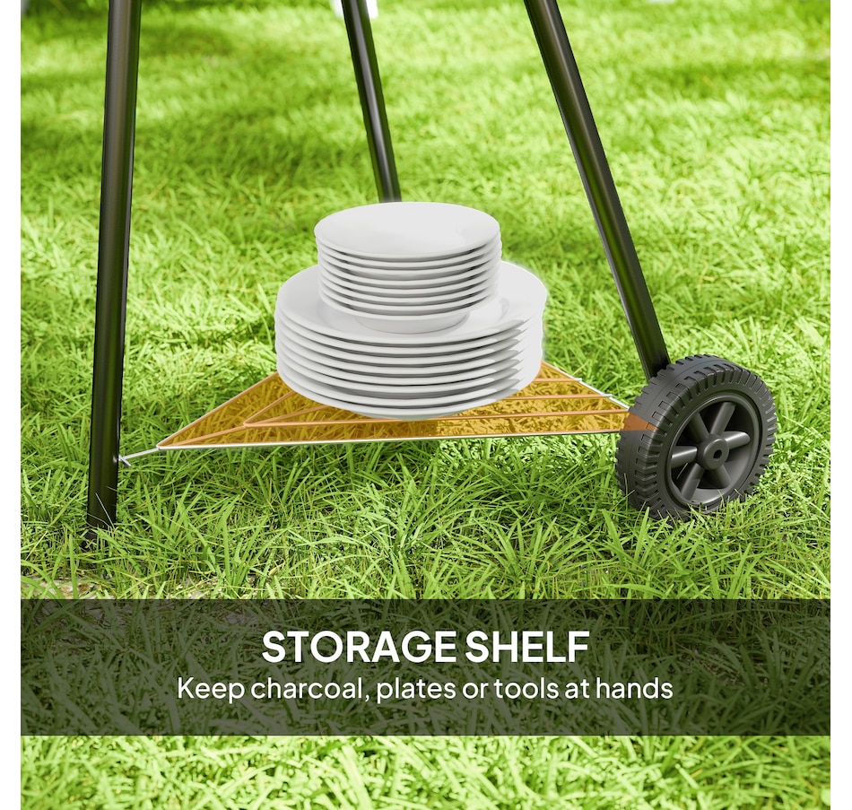 Image 993147_ALTMORE8.jpg, Product 993-147 / Price $94.99, Outsunny 17" Kettle Charcoal BBQ Grill with BBQ Accessories, Barbecue Grill from Outsunny on TSC.ca's department