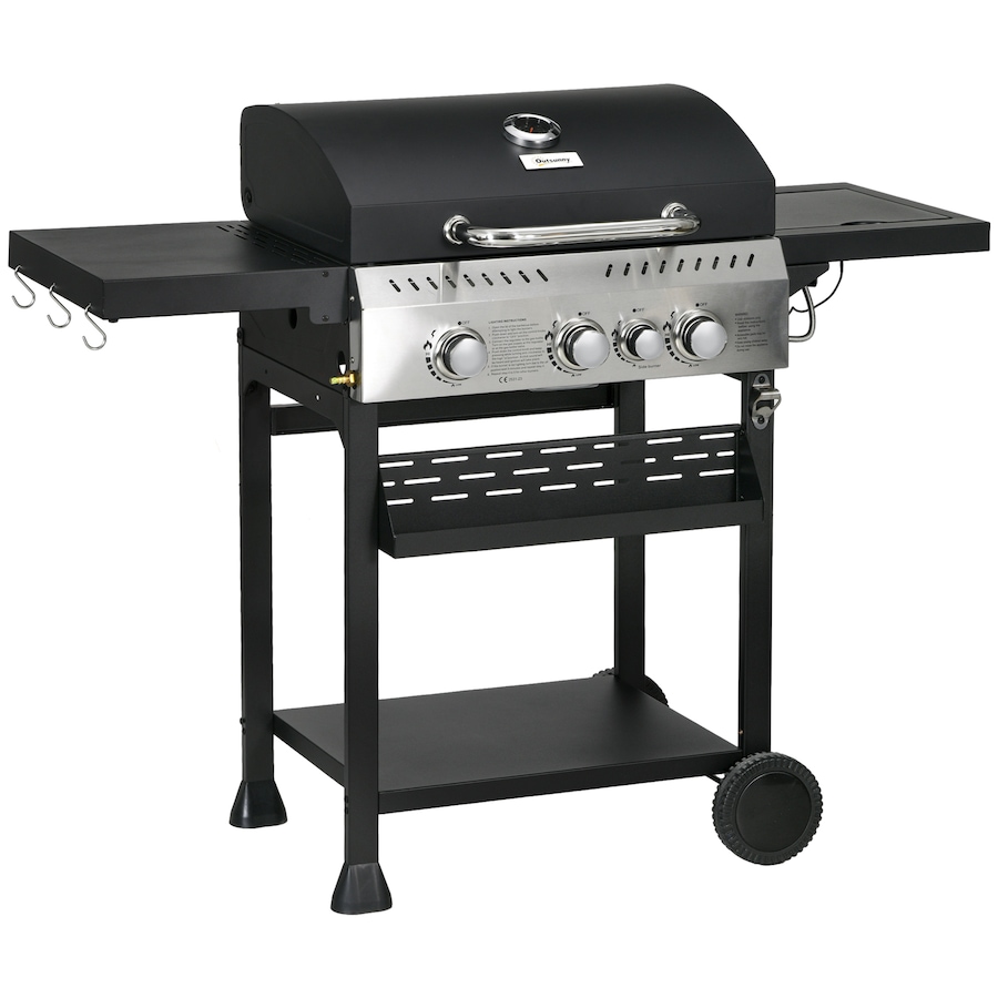 Image 993149.jpg, Product 993-149 / Price $279.99, Outsunny Propane Gas Grill, 38,000 BTU Outdoor BBQ Grill Cart, Black from Outsunny on TSC.ca's  department