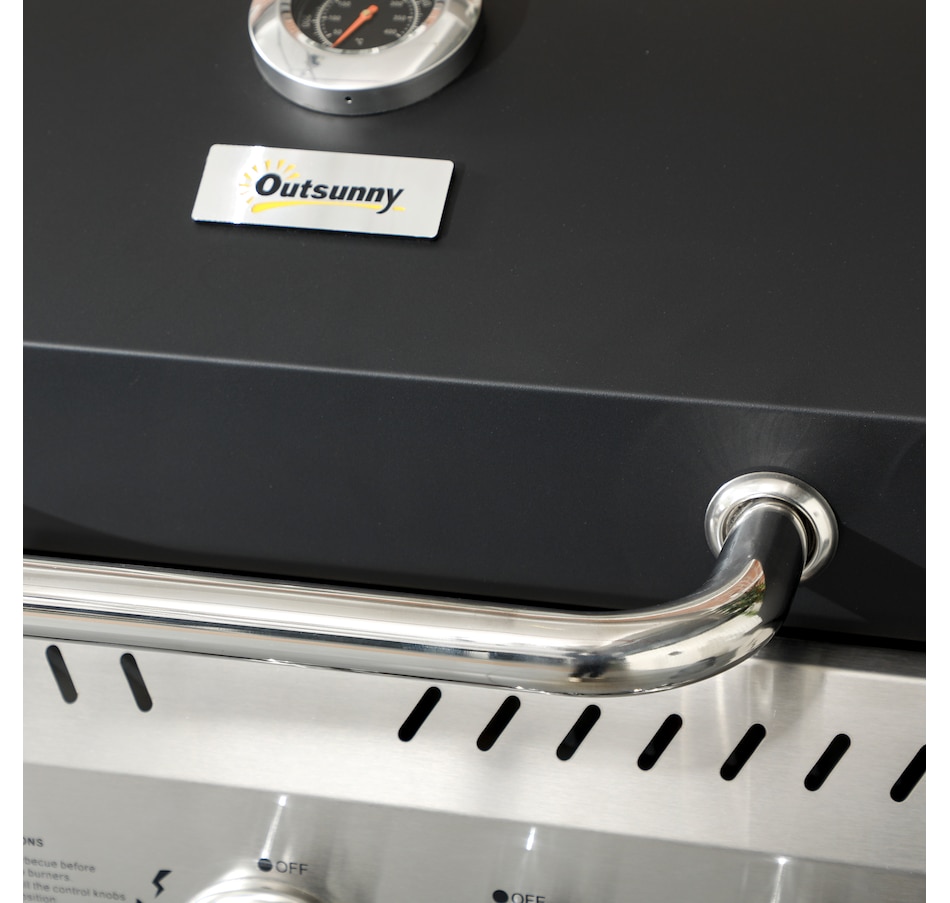 Image 993149_ALTMORE9.jpg, Product 993-149 / Price $279.99, Outsunny Propane Gas Grill, 38,000 BTU Outdoor BBQ Grill Cart, Black from Outsunny on TSC.ca's department