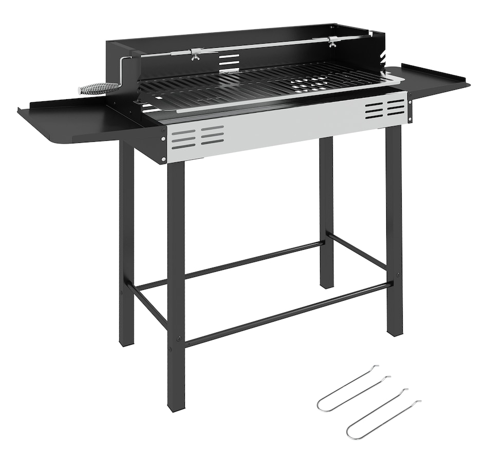Image 993150.jpg, Product 993-150 / Price $119.99, Outsunny BBQ Rotisserie Grill, Charcoal Split Roaster, Black from Outsunny on TSC.ca's department