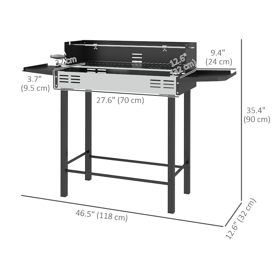 Image 993150_ALTMORE3.jpg, Product 993-150 / Price $119.99, Outsunny BBQ Rotisserie Grill, Charcoal Split Roaster, Black from Outsunny on TSC.ca's department