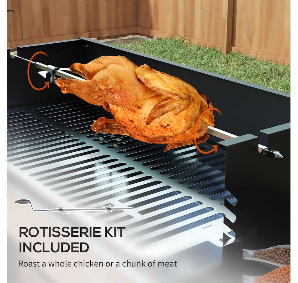 Image 993150_ALTMORE4.jpg, Product 993-150 / Price $119.99, Outsunny BBQ Rotisserie Grill, Charcoal Split Roaster, Black from Outsunny on TSC.ca's department