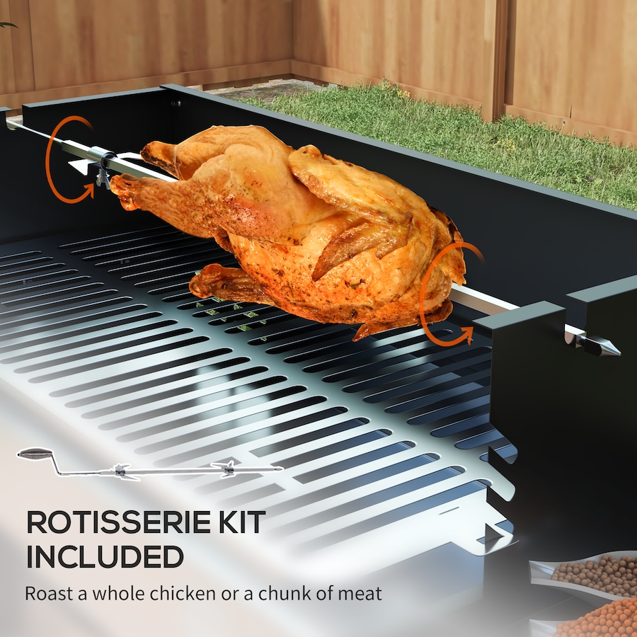 Image 993150_ALTMORE4.jpg, Product 993-150 / Price $108.99, Outsunny BBQ Rotisserie Grill, Charcoal Split Roaster, Black from Outsunny on TSC.ca's  department