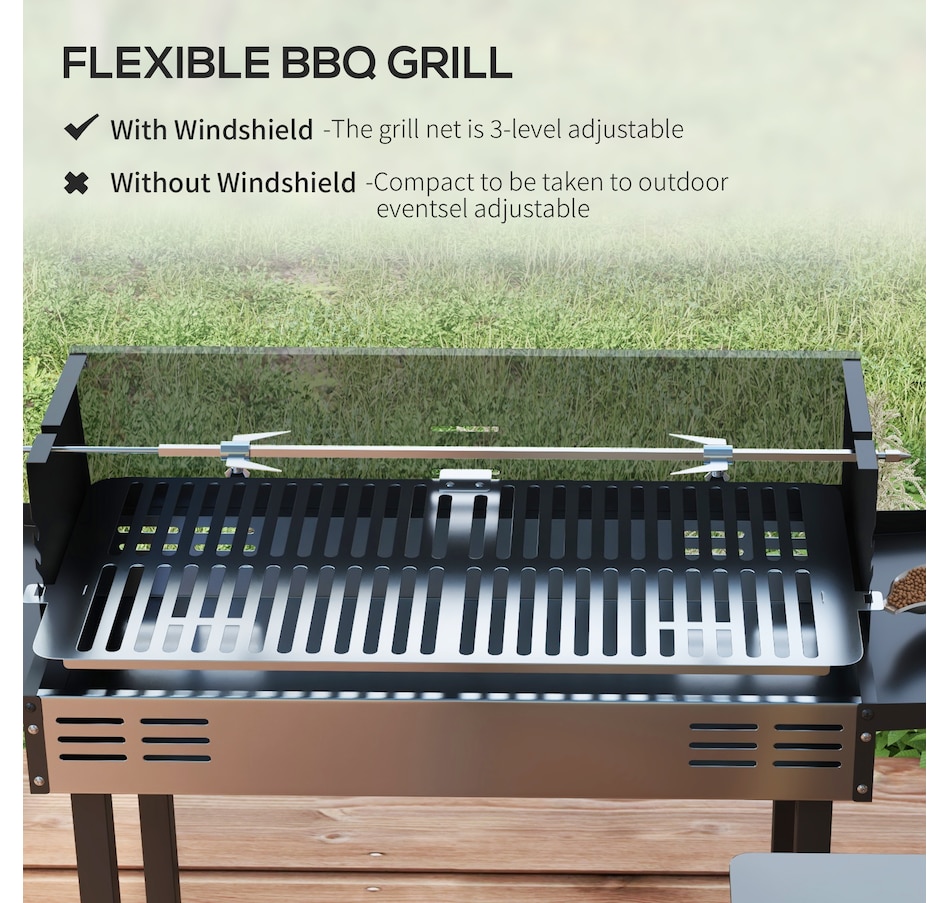 Image 993150_ALTMORE5.jpg, Product 993-150 / Price $119.99, Outsunny BBQ Rotisserie Grill, Charcoal Split Roaster, Black from Outsunny on TSC.ca's department