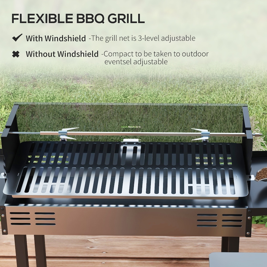 Image 993150_ALTMORE5.jpg, Product 993-150 / Price $108.99, Outsunny BBQ Rotisserie Grill, Charcoal Split Roaster, Black from Outsunny on TSC.ca's  department