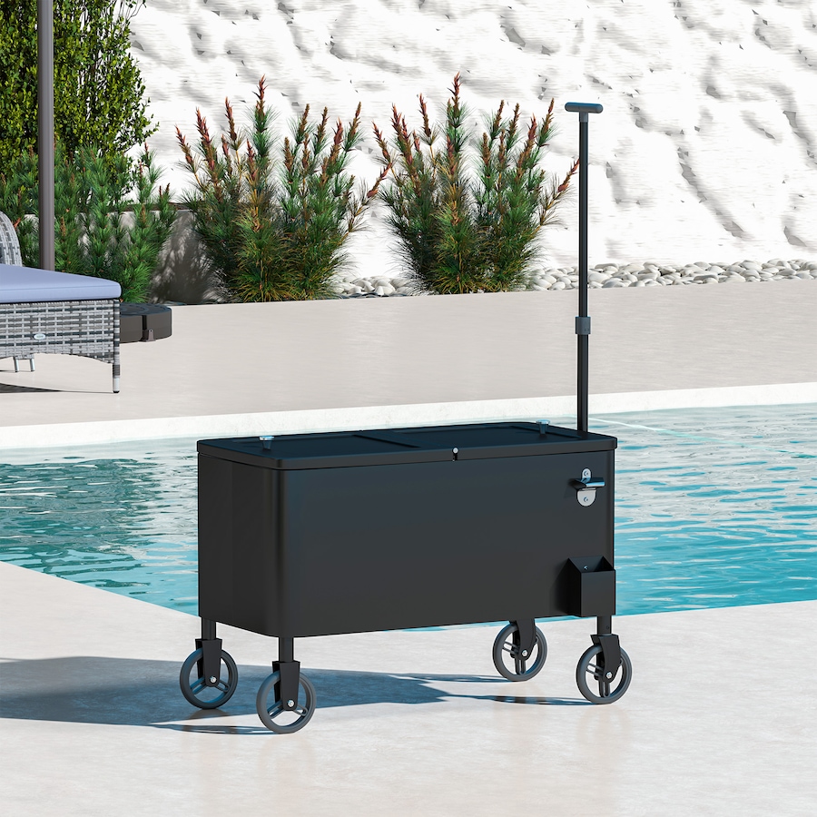 Image 993154_ALTMORE9.jpg, Product 993-154 / Price $169.99, Outsunny 80qt Patio Cooler Cart Wheeled Cooler with Bottle Opener, Black from Outsunny on TSC.ca's department
