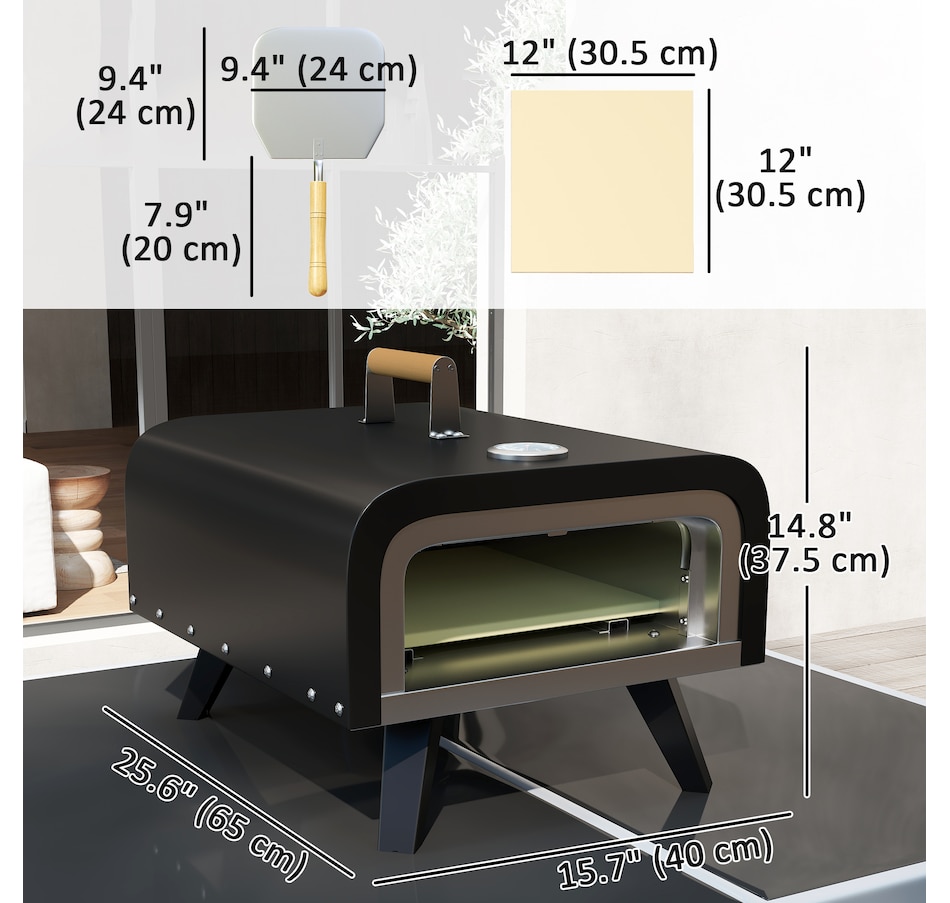 Image 993160_ALTMORE3.jpg, Product 993-160 / Price $119.99, Outsunny Outdoor Tabletop Gas Pizza Oven with 12" Stone and Peel from Outsunny on TSC.ca's department