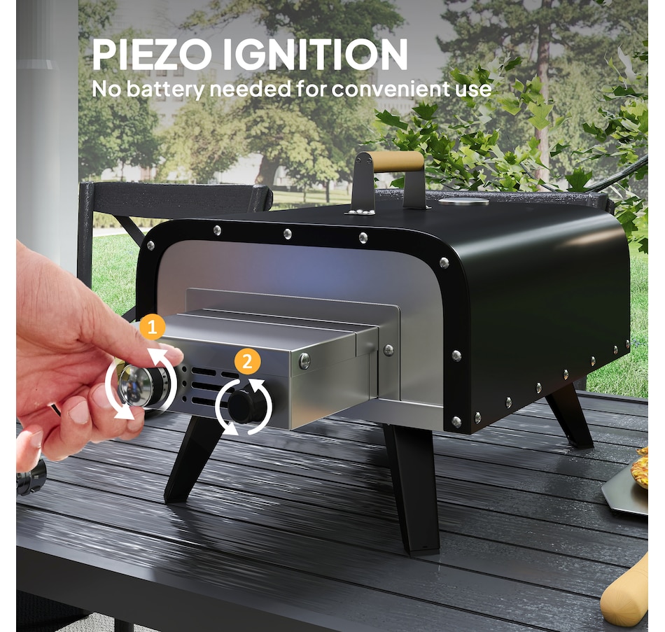 Image 993160_ALTMORE5.jpg, Product 993-160 / Price $119.99, Outsunny Outdoor Tabletop Gas Pizza Oven with 12" Stone and Peel from Outsunny on TSC.ca's department