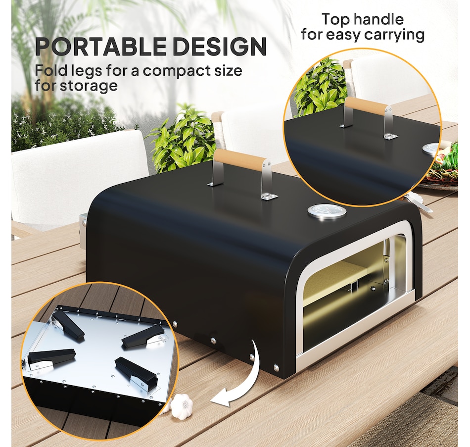 Image 993160_ALTMORE7.jpg, Product 993-160 / Price $119.99, Outsunny Outdoor Tabletop Gas Pizza Oven with 12" Stone and Peel from Outsunny on TSC.ca's department